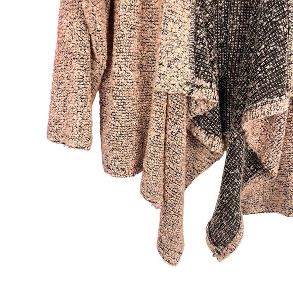 Women's HOODED CASCADING CARDIGAN SWEATER Pink Size LARGE (missing tag) - Picture 7 of 7